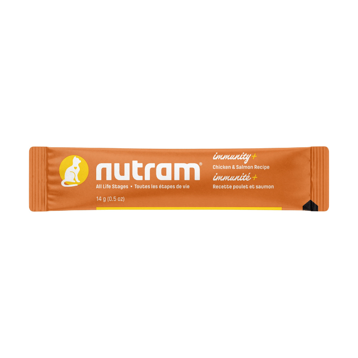 Nutram Nutram Combinaisons Optimales Immunité+ Chat Poulet &amp; Saumon, Sans Grains 4 tubes
