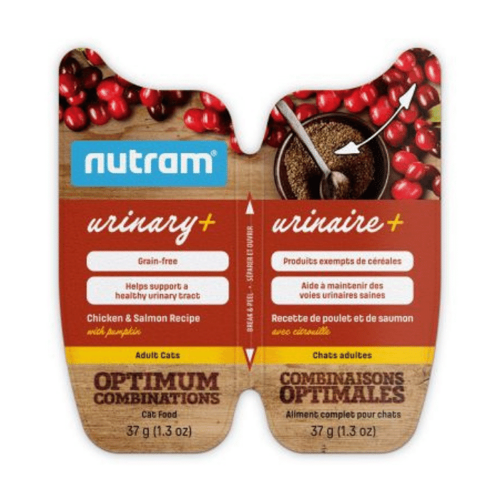 Nutram Nutram Combinaisons Optimales Urinaire+ Chat Poulet, Saumon &amp; Citrouille, Sans Grains 2.6oz