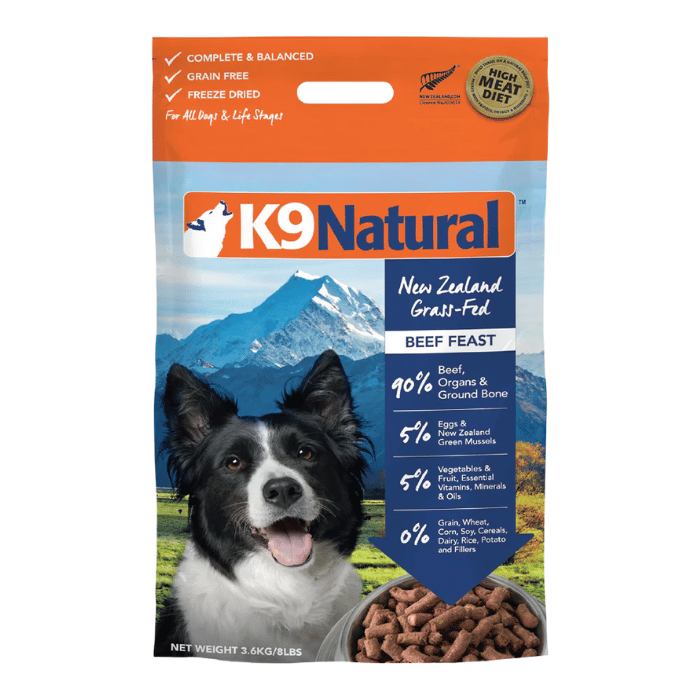 K9 natural nourriture 3.6kg Nourriture pour chiens K9 Natural Freeze-Dried Boeuf