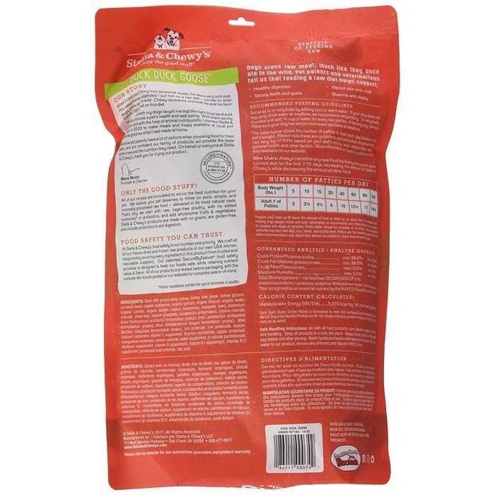 Stella & Chewy's nourriture Galettes de repas lyophilisées Dinner Patties Stella & Chewy`s Canard