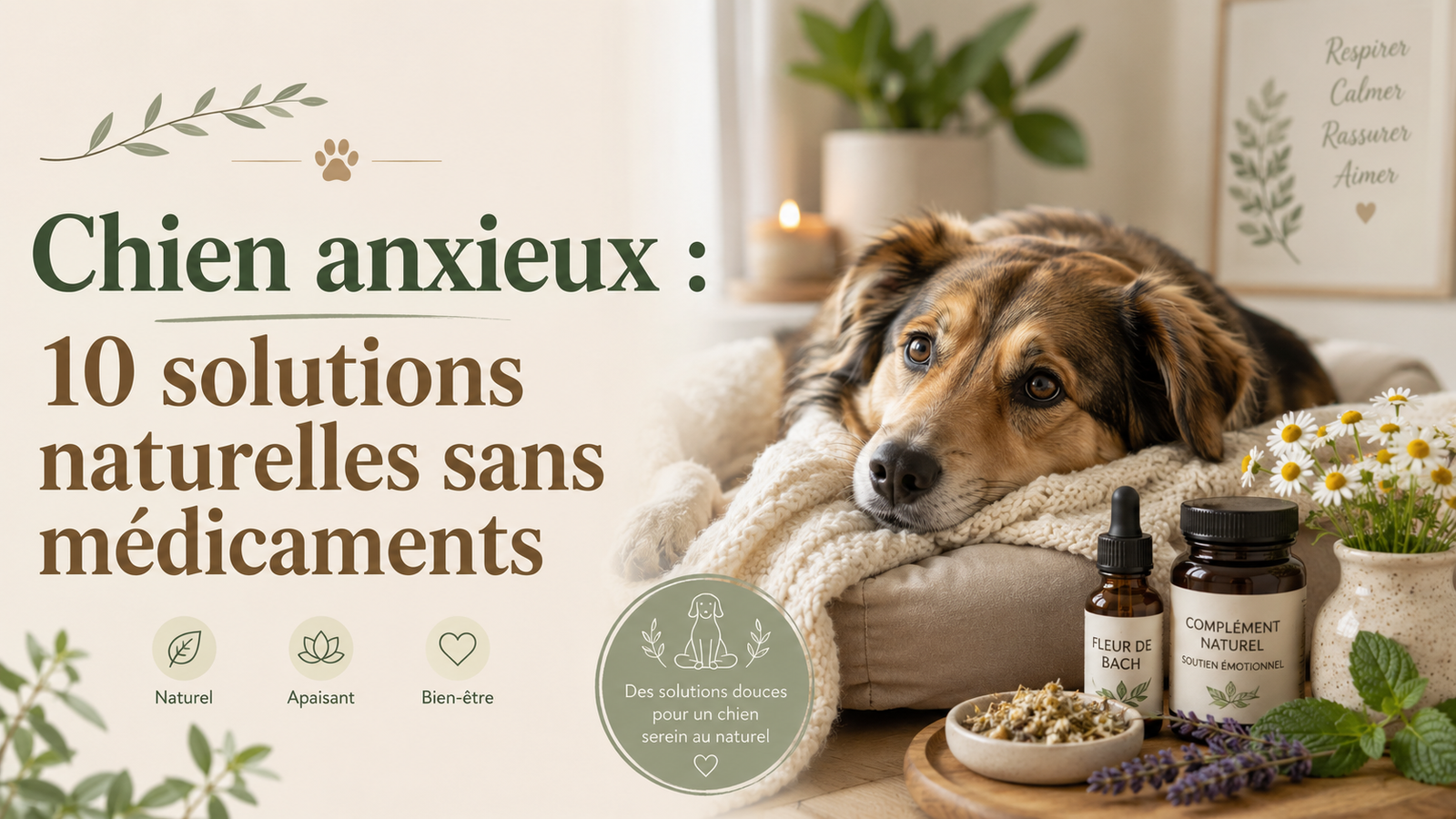 Chien anxieux : 10 solutions naturelles sans médicaments