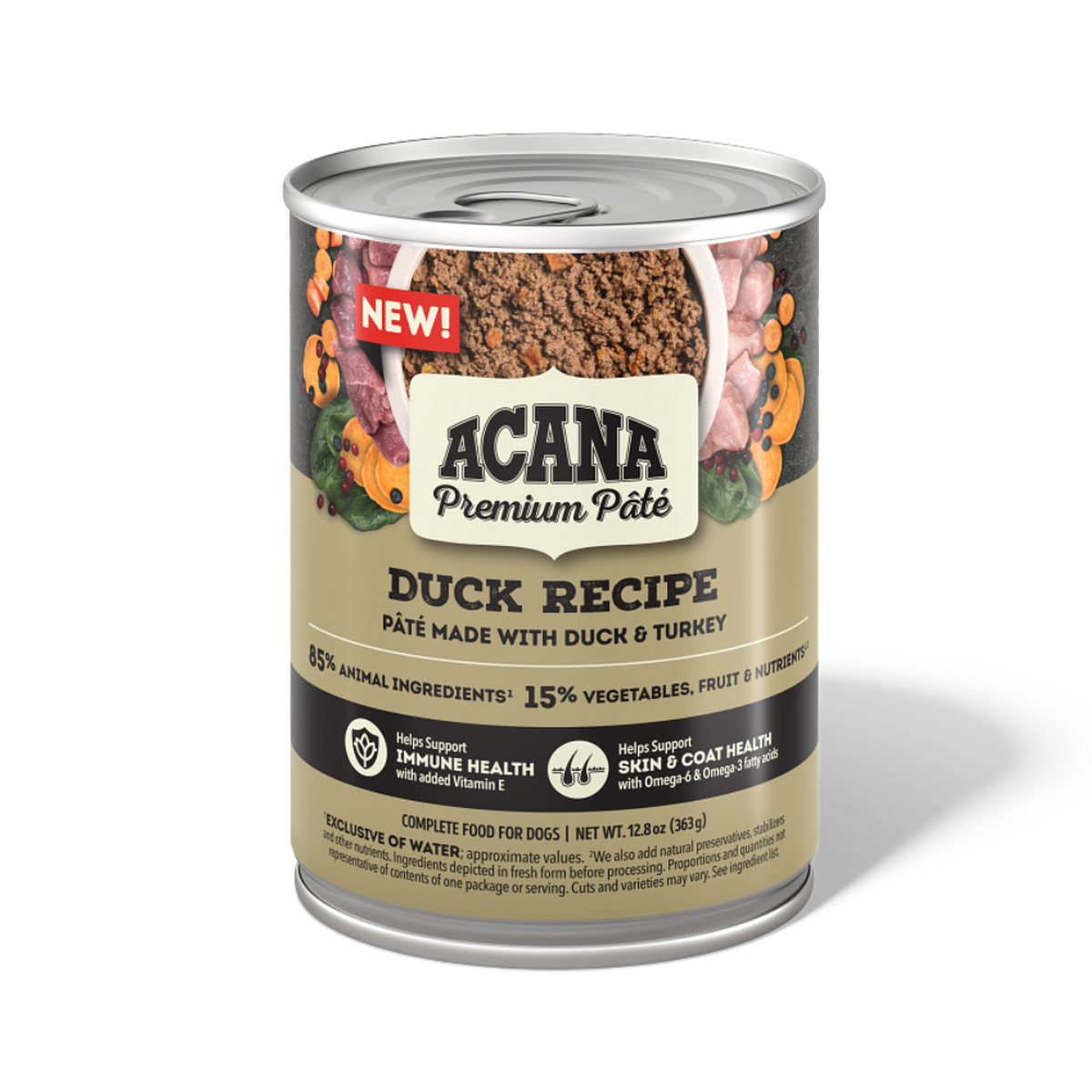 ACANA PREMIUM PÂTÉ Chien Canard 363g - Caisse de 12
