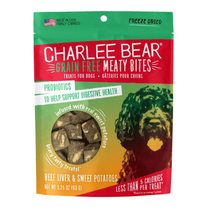 Charlee Bear Meaty Bites Foie de Bœuf et Patates Douces Gâterie Lyophilisée pour Chien