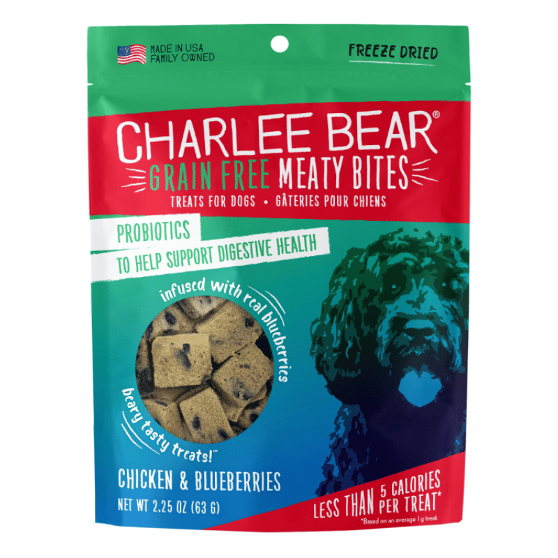 Charlee Bear Meaty Bites Poulet et Bleuets Gâterie Lyophilisée pour Chien