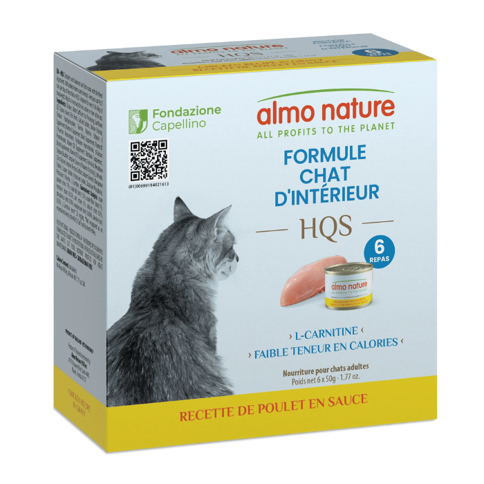 Almo Hqs Formule Chat D&#39;intérieur - Recette De Poulet En Sauce 6x50gr