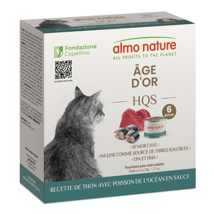 Almo Hqs Formule Chat Soutien Peau &amp; Pelage - Recette De Maquereau En Sauce 6x50gr