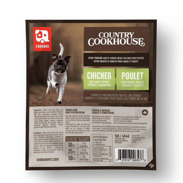 Caravan Poulet 1 lbs repas mijotés de qualité pour chiens