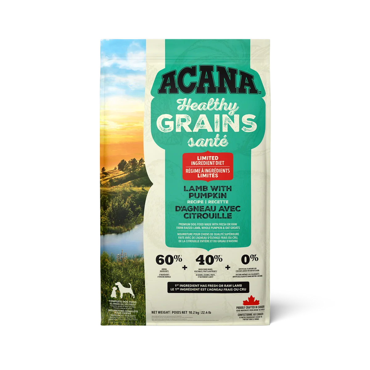 Acana nourriture 10.2kg Nourriture pour chiens Acana Grains Santé Agneau avec citrouille Nourriture pour chiens Acana Grains Santé Agneau avec citrouille