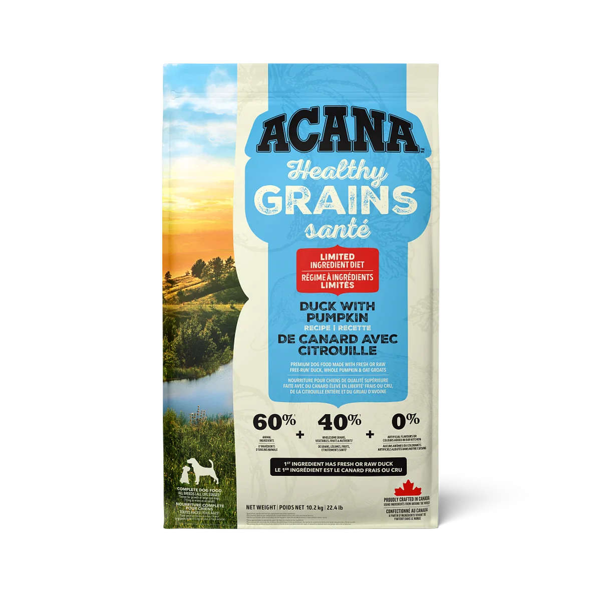 Acana nourriture 10.2kg Nourriture pour chiens Acana Grains Santé Canard avec citrouille Nourriture pour chiens Acana Grains Santé Canard avec citrouille