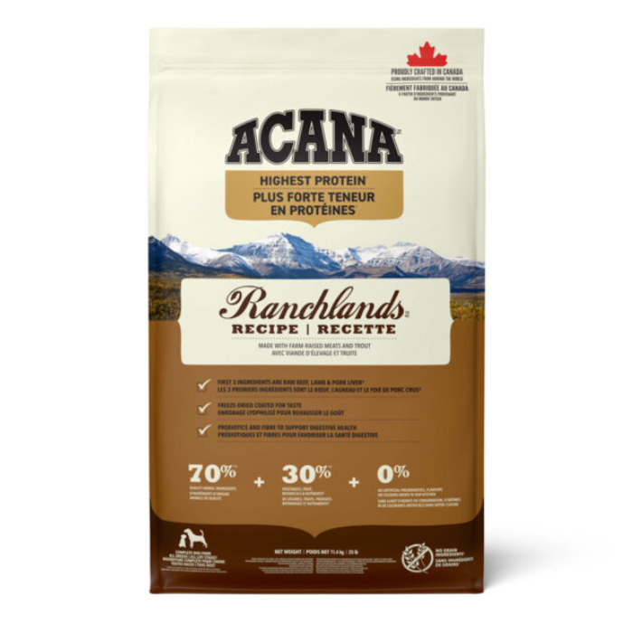 Acana nourriture Nourriture pour chiens Acana Ranchlands Protéines Nourriture pour chiens Acana Ranchlands Protéines
