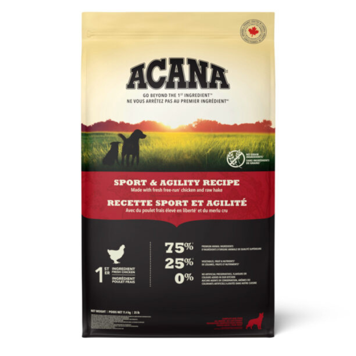 Acana nourriture 11.4kg Nourriture pour chiens Acana Sport et agilité CA Nourriture pour chiens Acana Sport et agilité CA
