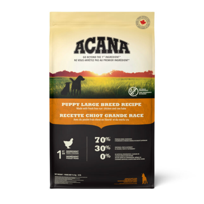 Acana nourriture 11.4kg Nourriture pour chots Acana grande race CA Nourriture pour chots Acana grande race CA