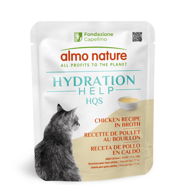 Almo Nature nourriture chat Almo Nature Hqs Hydration Help Chat - Recette De Poulet Au Bouillon 50gr Almo Nature Hqs Hydration Help Chat - Recette De Poulet Au Bouillon 50gr