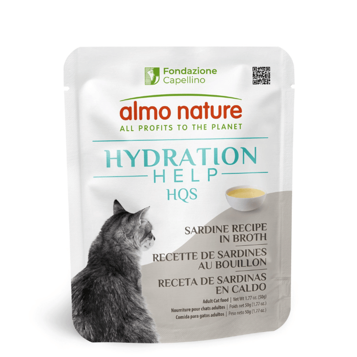 Almo Nature nourriture chat Almo Nature Hqs Hydration Help Chat - Recette De Sardines Au Bouillon 50gr Almo Nature Hqs Hydration Help Chat - Recette De Sardines Au Bouillon 50gr