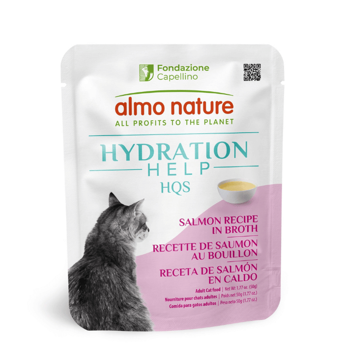 Almo Nature nourriture chat Almo Nature Hqs Hydration Help Chat - Recette De Saumon Au Bouillon 50gr Almo Nature Hqs Hydration Help Chat - Recette De Saumon Au Bouillon 50gr