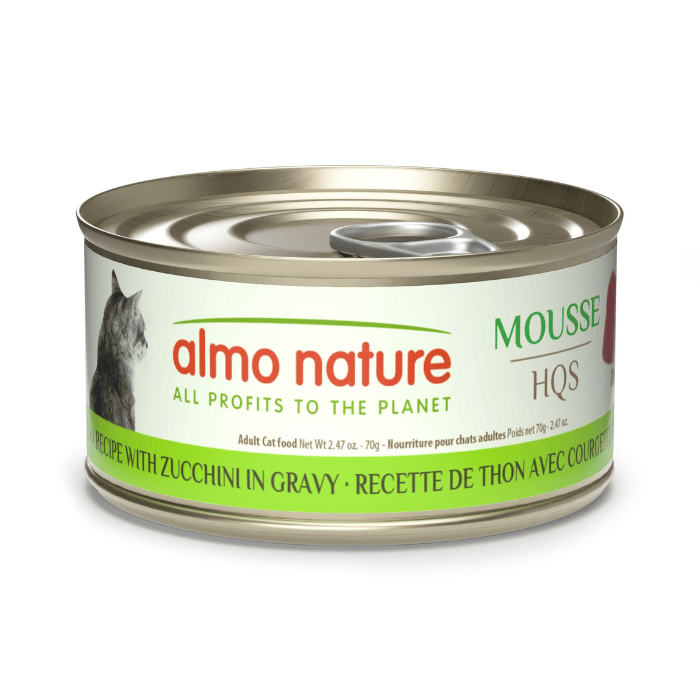 Almo Nature nourriture chat Almo Nature Hqs Natural Chat - Mousse, Recette De Thon Avec Courgette En Sauce Almo Nature Hqs Natural Chat - Mousse, Recette De Thon Avec Courgette En Sauce
