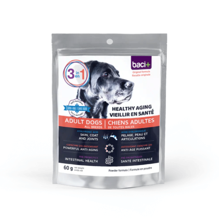 Baci+ supplement 150g Peau, pelage et articulations • Santé intestinale • Anti-âge pour chiens