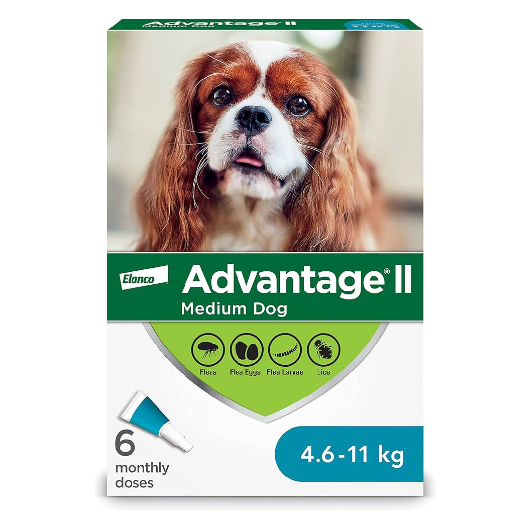 Bayer k9 advantix 4.6-11kg Advantage II protection contre les puces et poux pour chiens 6 doses Advantage II protection contre les puces et poux pour chiens 6 doses