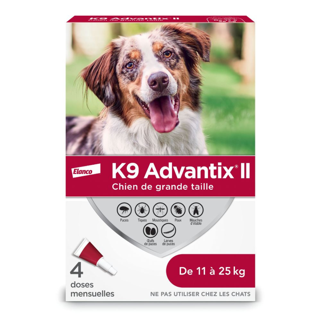 Bayer k9 advantix 11-25kg K9 advantix II protection contre les puces et les tiques - 4 doses K9 advantix II protection contre les puces et les tiques - 4 doses