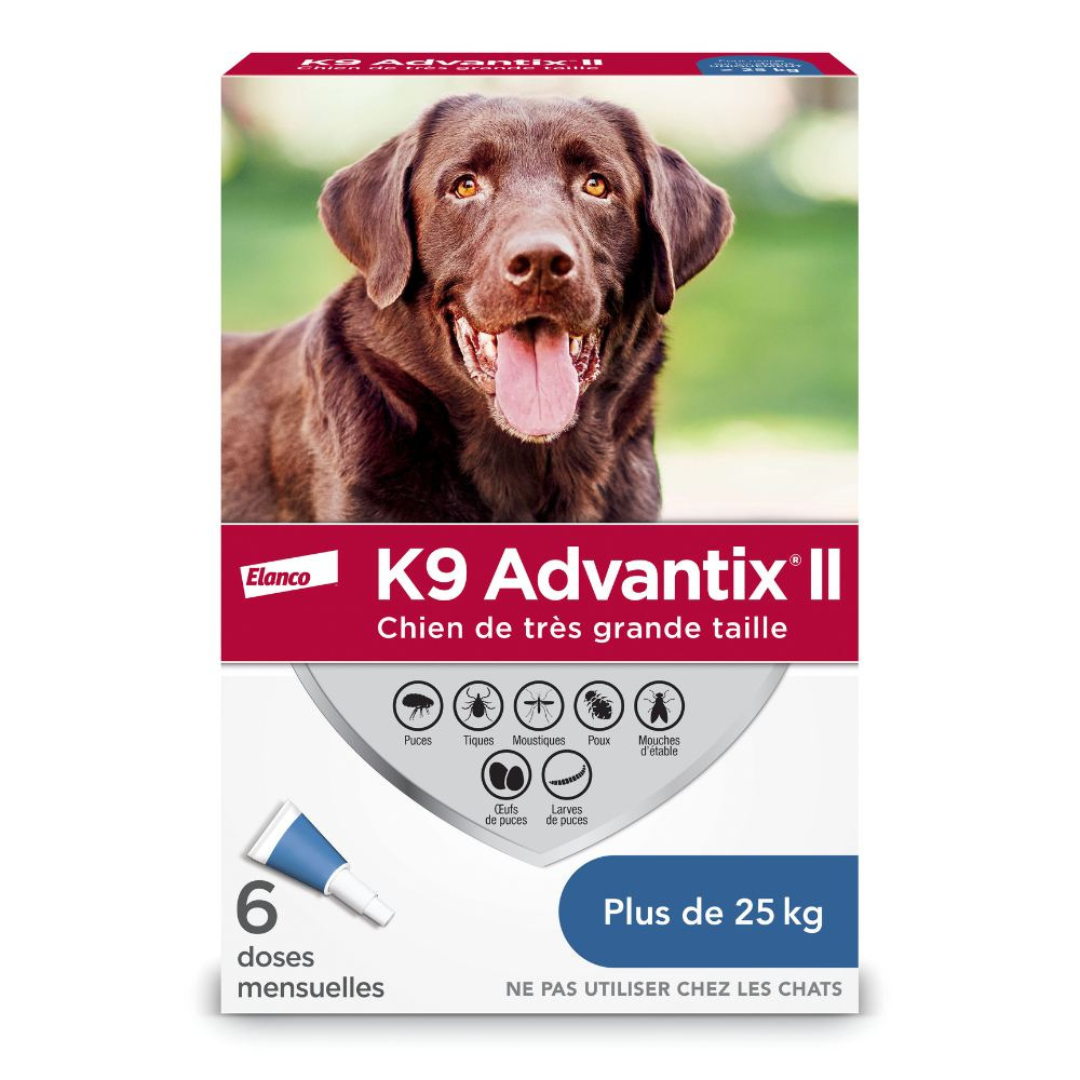 Bayer k9 advantix Plus de 25kg K9 advantix II protection contre les puces et les tiques Paq de 6 K9 advantix II protection contre les puces et les tiques Paq de 6
