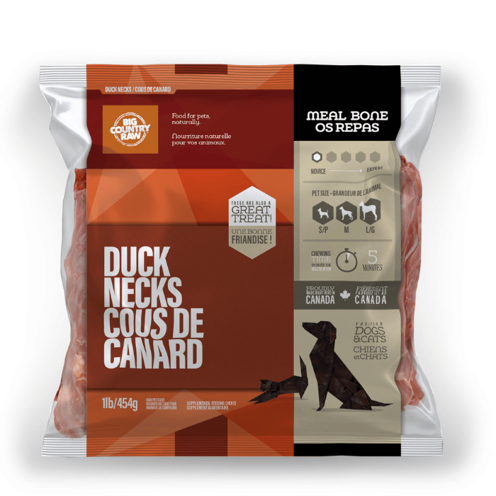Big Country Raw congele Cou de canard congelé 1 lb