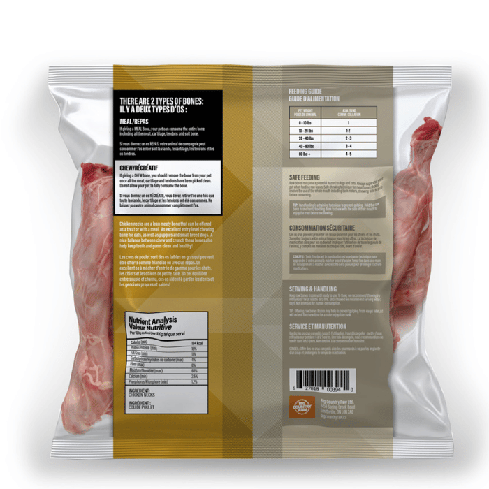 Big Country Raw congele Cou de poulet 1 lb cru congelé