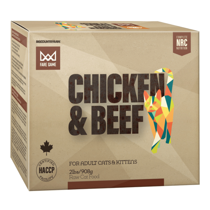 Big Country Raw congele Nourriture Cru Fare Game Poulet et Boeuf - 2lbs pour chat Nourriture Cru Fare Game Poulet et Boeuf - 2lbs pour chat