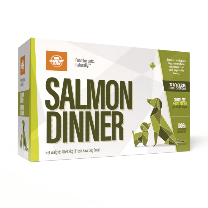 Big Country Raw congele Nourriture crue Dîner au Saumon Big Country Raw 4 lb Nourriture crue Dîner au Saumon Big Country Raw 4 lb