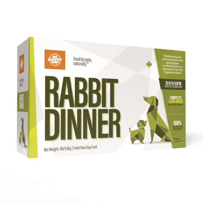 Big Country Raw congele Nourriture crue Dîner de lapin Big Country Raw 4 lb Nourriture crue Dîner de lapin Big Country Raw 4 lb