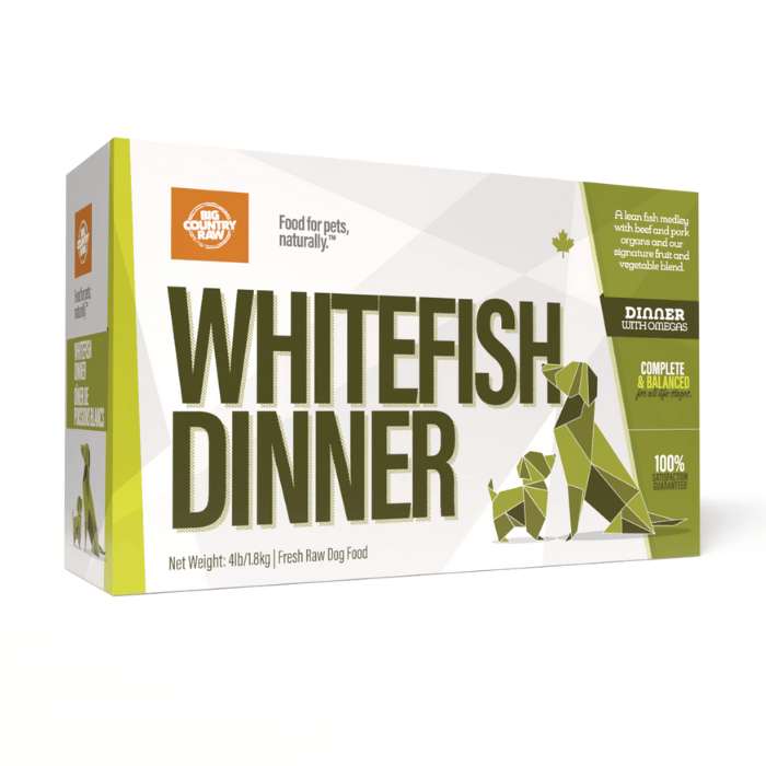 Big Country Raw congele Nourriture crue Dîner de poisson blanc Big Country Raw 4 lb Nourriture crue Dîner de poisson blanc Big Country Raw 4 lb