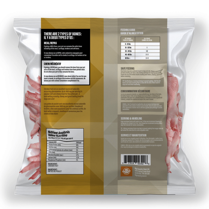 Big Country Raw congele Pattes de poulet 1 lb cru congelé