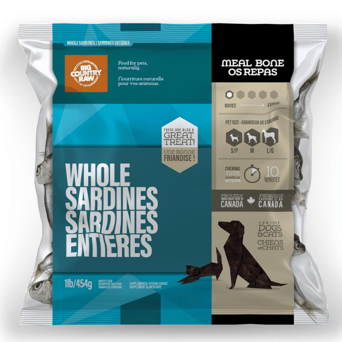 Big Country Raw congele Sardines congelés 1 lbs