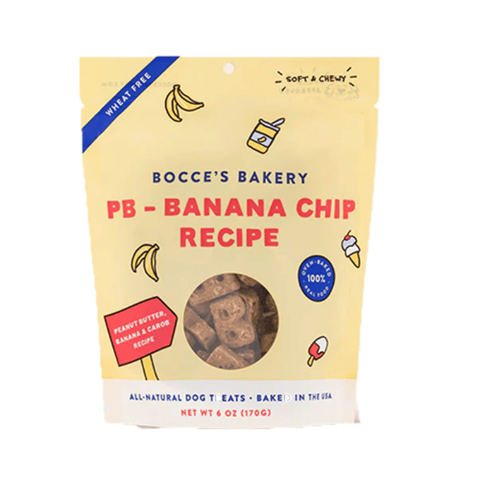 Bocce&#39;s Bakery Gâteries Gâteries pour chiens Chips de banane 6 oz