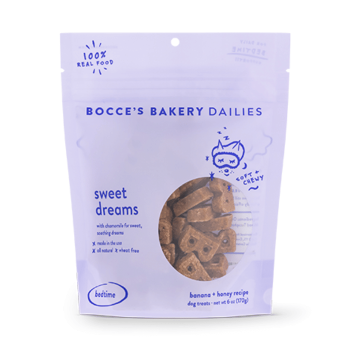 Bocce's Bakery Gâteries Gâteries pour chiens Dailies - Beaux Reves Banane et Miel 6oz