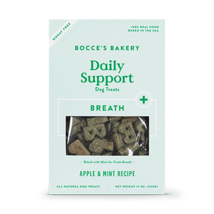 Bocce's Bakery Gâteries Gâteries pour chiens Daily Support Haleine - Pomme et Menthe 12oz