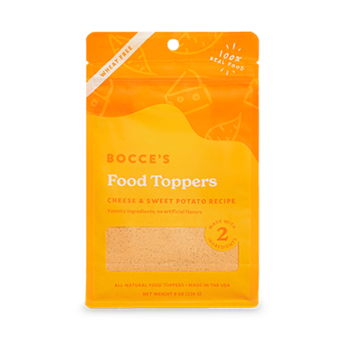 Bocce's Bakery Gâteries Topper pour chiens au fromage et patate douce 8oz