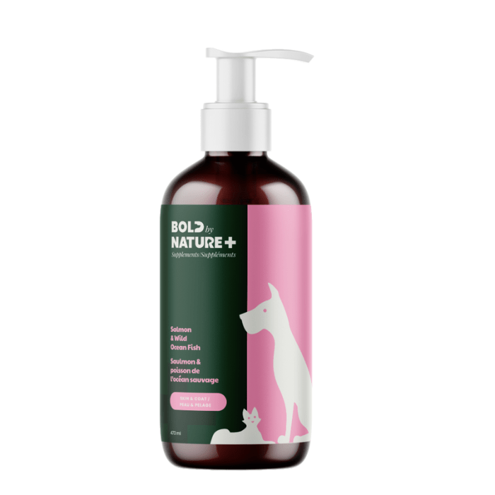 Bold by Nature poudre Supplément d'huile de saumon et poisson sauvage de l'océan pour chiens & chats Supplément d'huile de saumon et poisson sauvage de l'océan pour chiens & chats