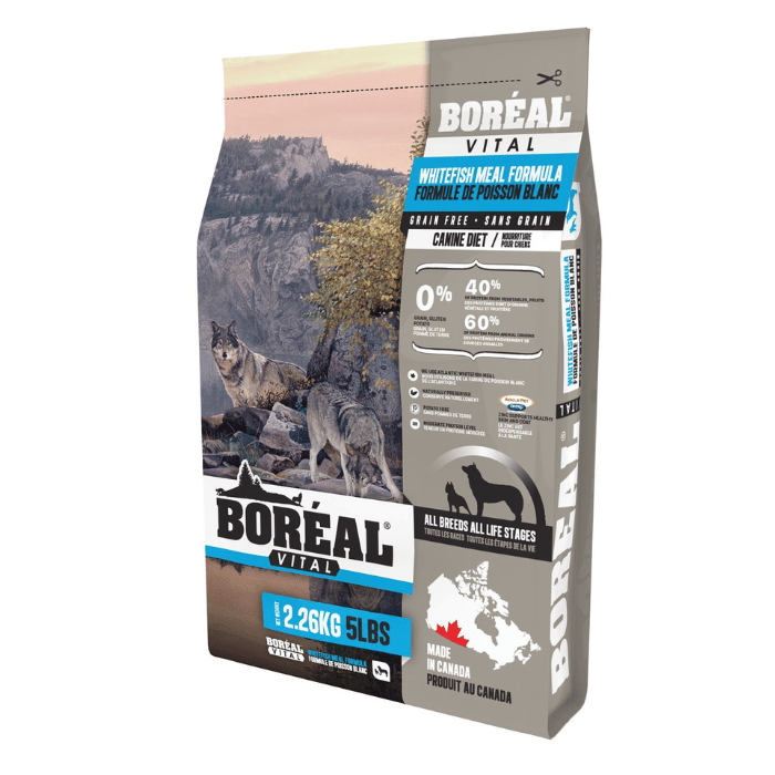 Boréal nourriture 5lbs Boréal Vital, Nourriture Pour Chien - Sans Grains, Poisson Blanc Boréal Vital, Nourriture Pour Chien - Sans Grains, Poisson Blanc