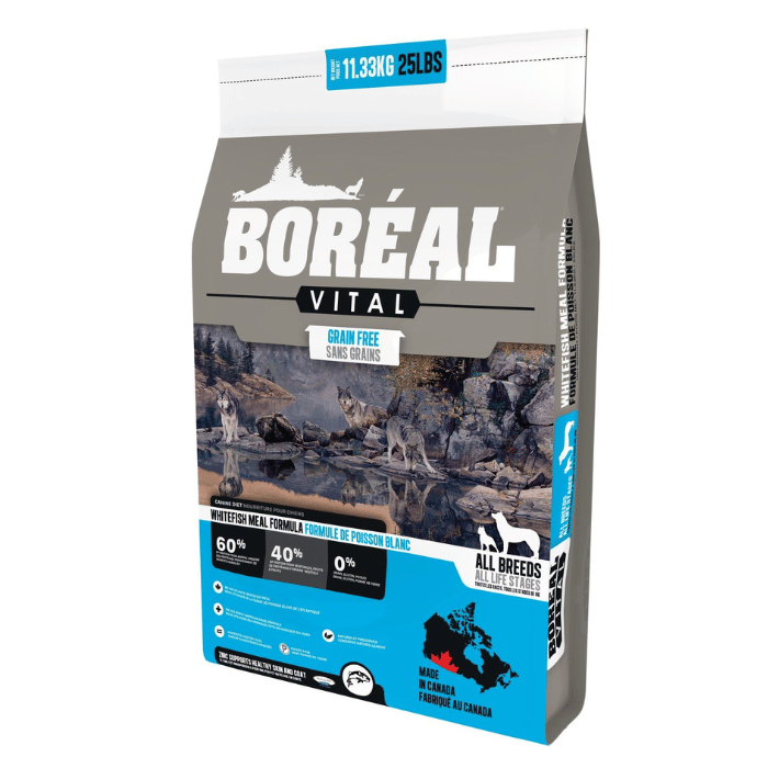 Boréal nourriture 25lbs Boréal Vital, Nourriture Pour Chien - Sans Grains, Poisson Blanc Boréal Vital, Nourriture Pour Chien - Sans Grains, Poisson Blanc