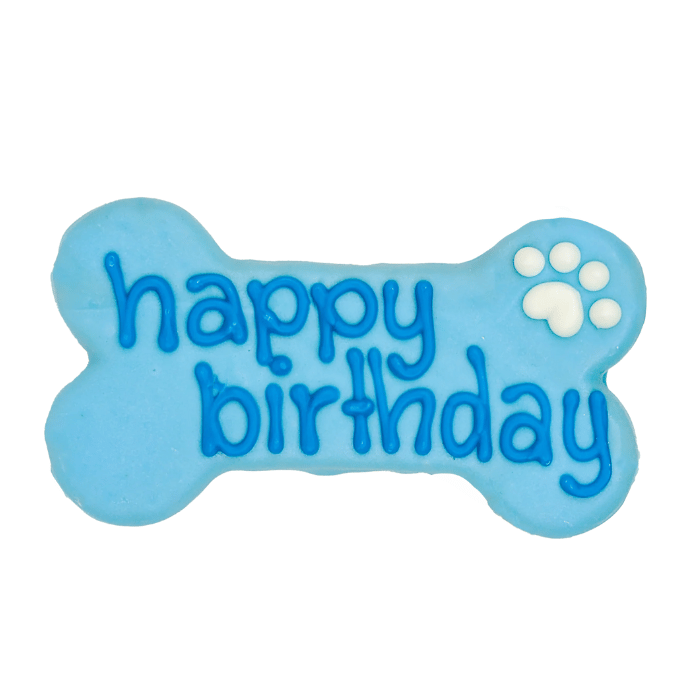 Bosco and Roxy&#39;s biscuit Biscuit pour chiens - Happy Birthday - Blue Biscuit pour chiens - Happy Birthday - Blue