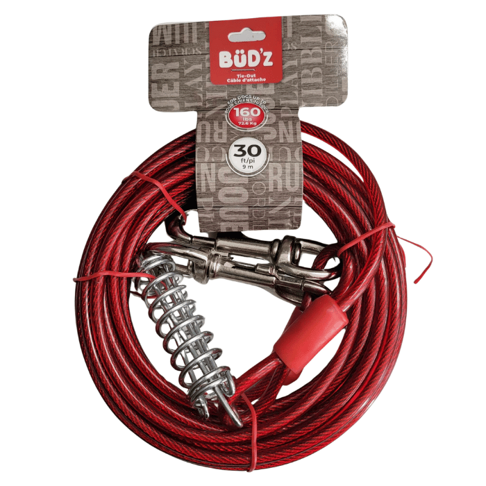 Bud'z cable dattache Bud'z Cable D'attache 30' Avec Ressort - jusqu’a 160 Lbs