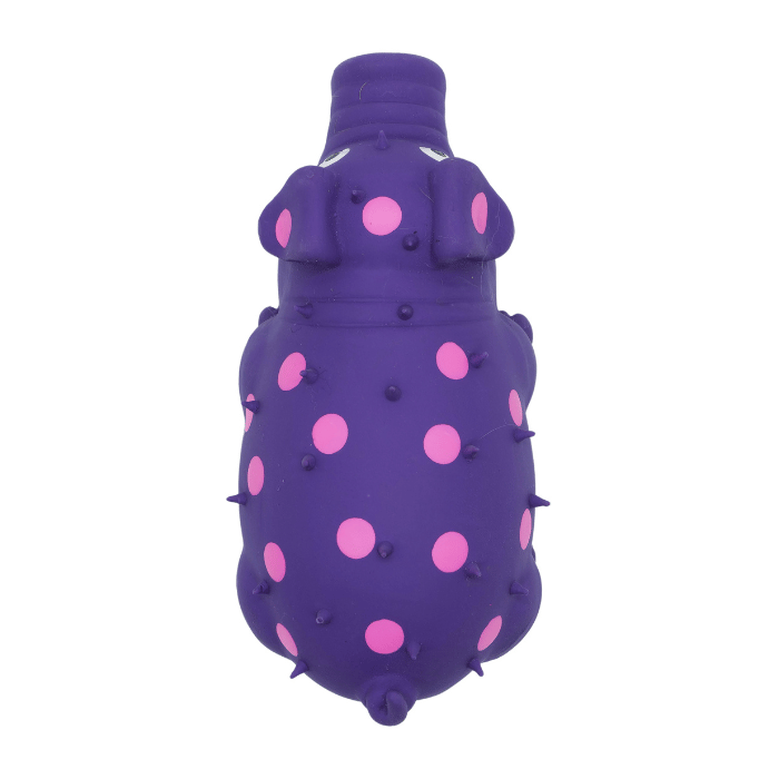 Bud'z Jouet En Latex Avec "squeaker" Pour Chien - Cochon Mauve à Pois Roses 6"