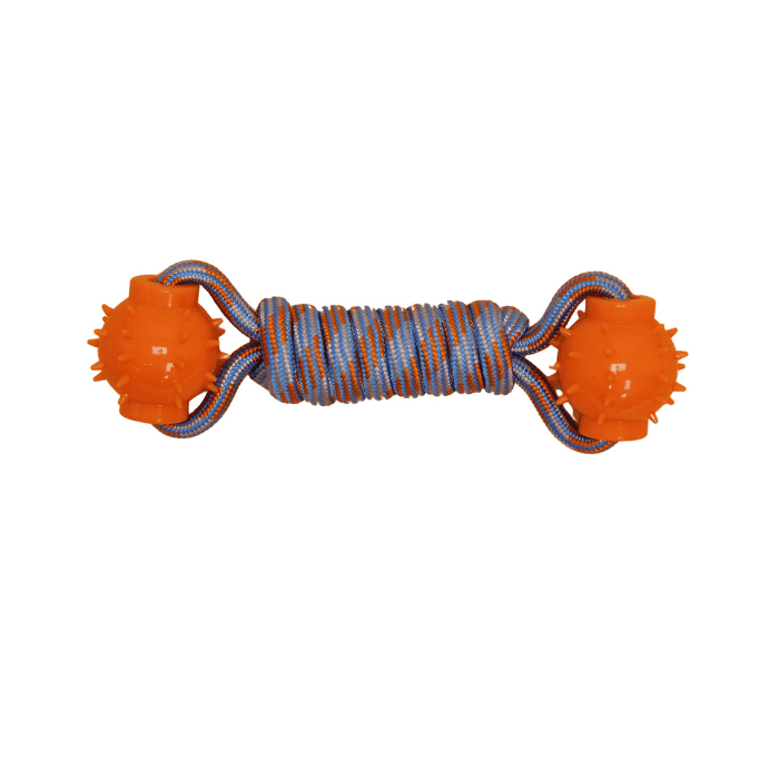 Bud'z jouets pour chien Bud'z Jouet De Corde Flottante Pour Chien - Haltère, Orange Et Bleu 24cm Bud'z Jouet De Corde Flottante Pour Chien - Haltère, Orange Et Bleu 24cm