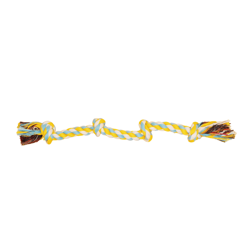 Bud'z jouets pour chien Bud'z Jouet De Corde Pour Chien, Avec 4 Noeuds - Bleu Ciel Et Jaune 40cm Bud'z Jouet De Corde Pour Chien, Avec 4 Noeuds - Bleu Ciel Et Jaune 40cm
