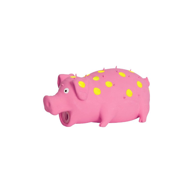 Bud'z jouets pour chien Bud'z - Jouet en latex avec squeaker pour chien, Cochon rose à pois jaunes 15cm Bud'z - Jouet en latex avec squeaker pour chien, Cochon rose à pois jaunes 15cm