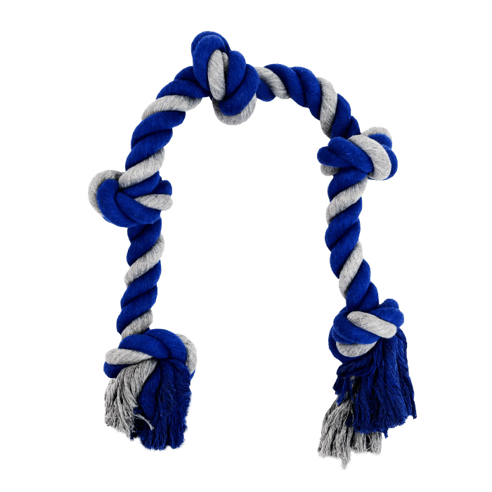 Bud'z jouets pour chien Jouet De Corde Pour Chien, Avec 5 Noeuds Bleu et grise 35.5" Jouet De Corde Pour Chien, Avec 5 Noeuds Bleu et grise 35.5"