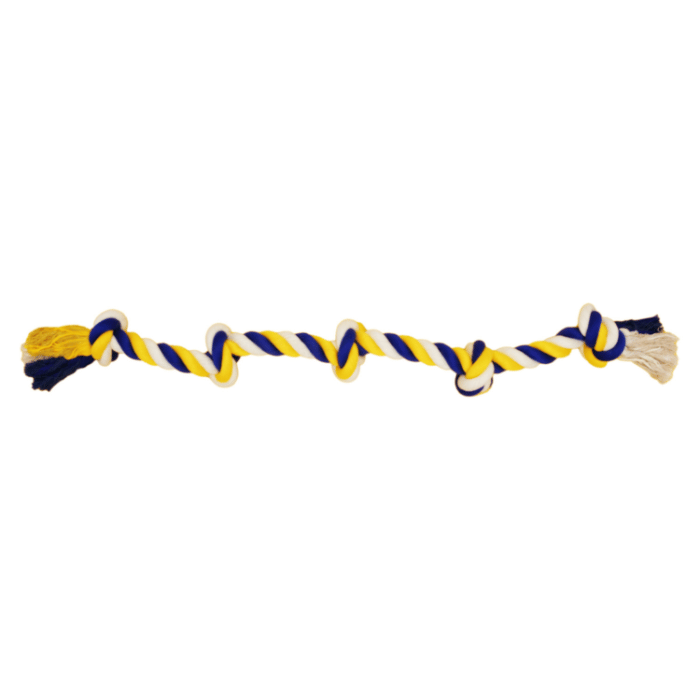 Bud'z jouets pour chien Jouet De Corde Pour Chien, Avec 5 Noeuds Bleu et jaune 90cm Jouet De Corde Pour Chien, Avec 5 Noeuds Bleu et jaune 90cm