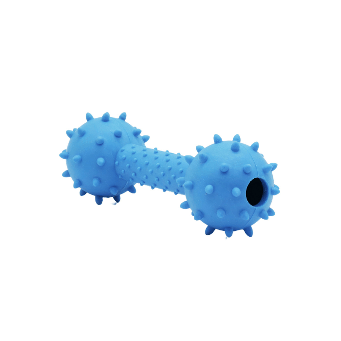 Bud'z jouets pour chien Jouet En Caoutchouc Pour Chien, Haltère Piquant, Bleu 5.5"