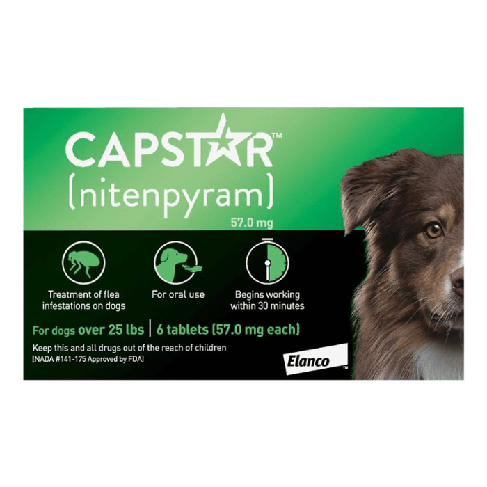 Capstar Traitement anti-puce oral pour chiens de 25 lbs et +