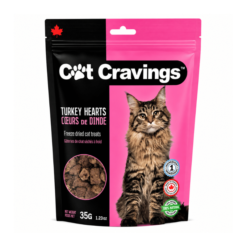 Cat Cravings Gâteries Gâteries pour chats Cœurs de dinde Cat Cravings – 35 g Gâteries pour chats Cœurs de dinde Cat Cravings 35g | Sherbrooke Canin